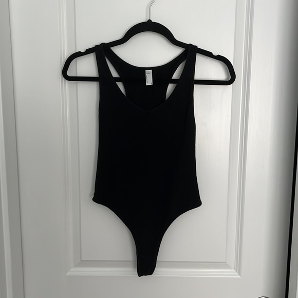 American apparel cotton black tank thong bodysuit - Picture 3 of 5